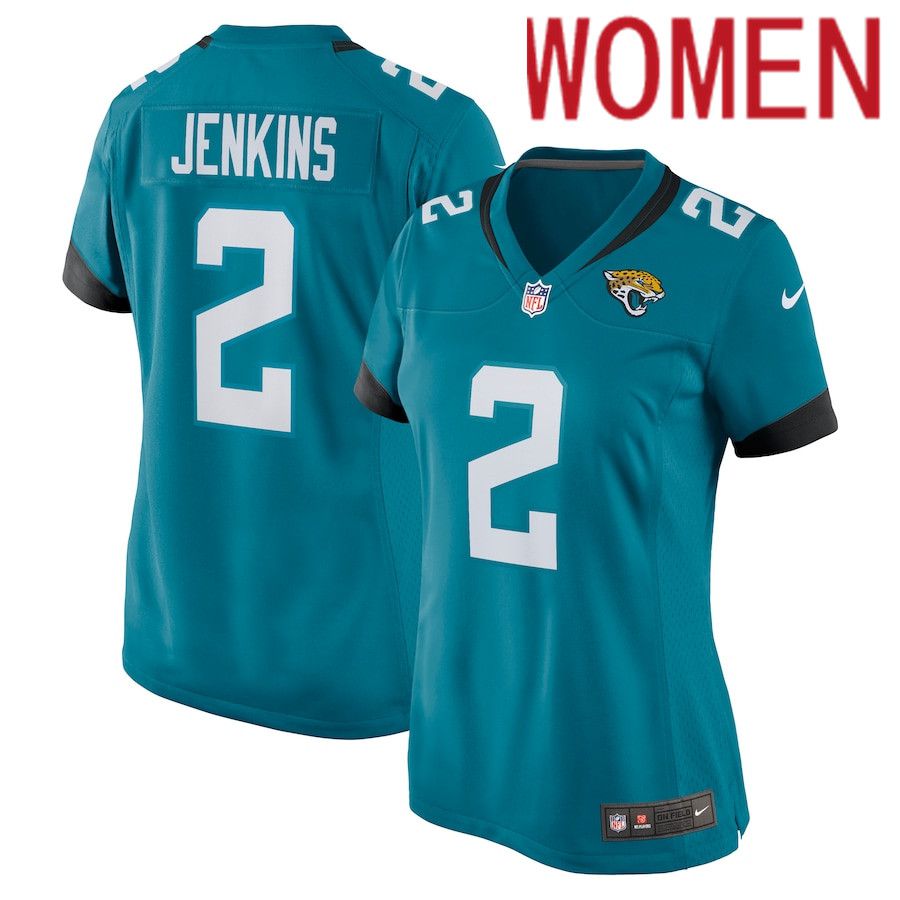 Women Jacksonville Jaguars #2 Rayshawn Jenkins Nike Green Game Player NFL Jersey->women nfl jersey->Women Jersey